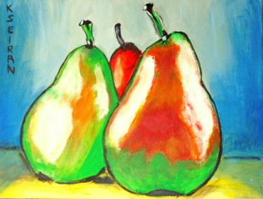 Painting titled "Nature Morte Fruits" by Kseiran, Original Artwork, Oil