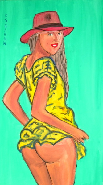 Pintura titulada "la fille caractéris…" por Kseiran, Obra de arte original, Oleo