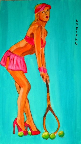 Peinture intitulée "Jeune fille sportive" par Kseiran, Œuvre d'art originale, Huile