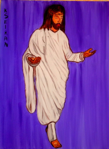 Malarstwo zatytułowany „JESUS notre sauveur” autorstwa Kseiran, Oryginalna praca, Olej
