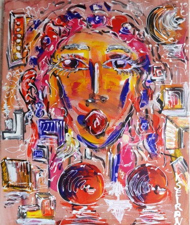 Peinture intitulée "femme heureuse" par Kseiran, Œuvre d'art originale