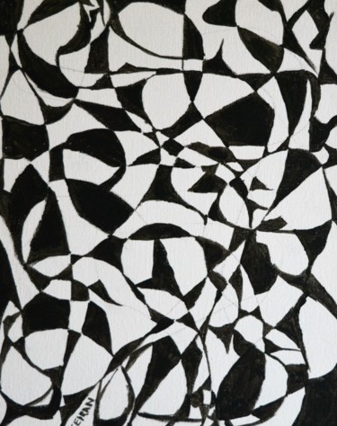 Pintura intitulada "noir et blanc" por Kseiran, Obras de arte originais