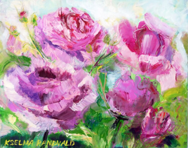 Pittura intitolato "Pink delicate damas…" da Kselma Randvald, Opera d'arte originale, Olio