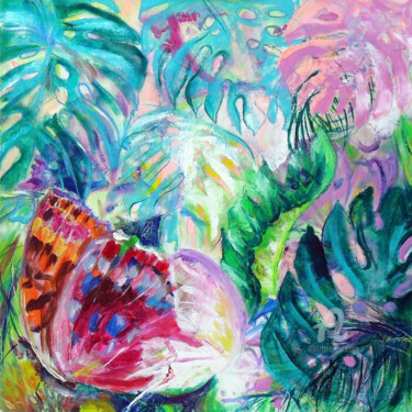 Ζωγραφική με τίτλο "Exotic Butterflies…" από Kselma Randvald, Αυθεντικά έργα τέχνης, Λάδι
