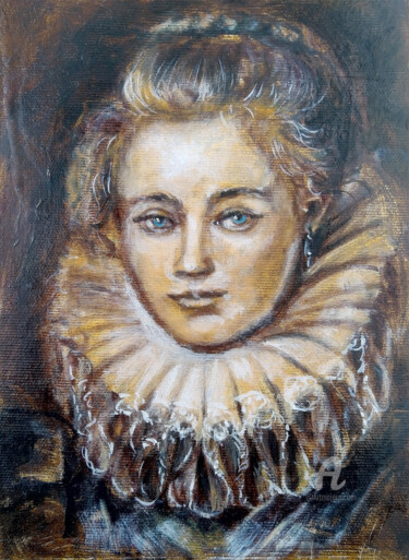 Painting titled "Portrait of Juliette" by Kselma Randvald, Original Artwork, Oil