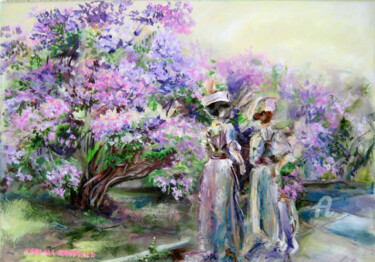 绘画 标题为“Ladies in the Lilac…” 由Kselma Randvald, 原创艺术品, 油