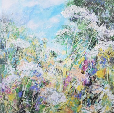 Картина под названием "Summer Field Flowers" - Kselma Randvald, Подлинное произведение искусства, Масло