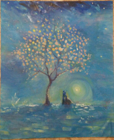 Картина под названием "Влюблённые" - Ксения Викторовна, Подлинное произведение искусства, Масло