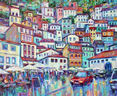 Peinture intitulée "Cudillero (Asturias…" par Ksenia Filippova, Œuvre d'art originale, Huile