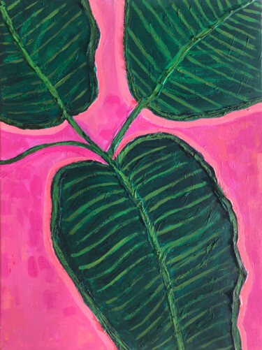 Pintura titulada "Juicy Banana leaves" por Ksenia Grevizirskaa, Obra de arte original, Acrílico