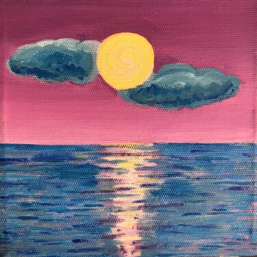 Pintura intitulada "Pink Sunset" por Ksenia Grevizirskaa, Obras de arte originais, Acrílico