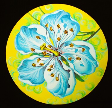 Pintura intitulada "Cherry blossom - ye…" por Оксана Кулиш, Obras de arte originais, Têmpera