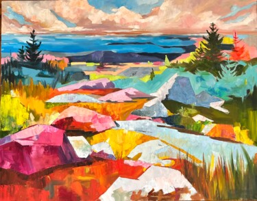 Картина под названием "Горы в красках" - Ксения Кузнецова, Подлинное произведение искусства, Масло Установлен на Деревянная…