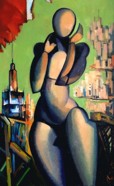 Malerei mit dem Titel "New York" von Ksenia Senkevich, Original-Kunstwerk, Öl