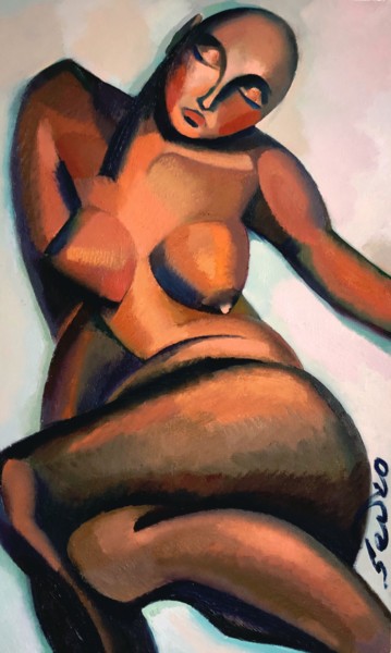 Pittura intitolato "Nude" da Ksenia Senkevich, Opera d'arte originale, Olio