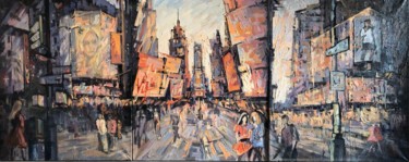 Malerei mit dem Titel "Times Square" von Ksenia Senkevich, Original-Kunstwerk, Öl