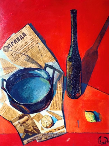 Malerei mit dem Titel "PRAVDA" von Ksenia Senkevich, Original-Kunstwerk, Öl