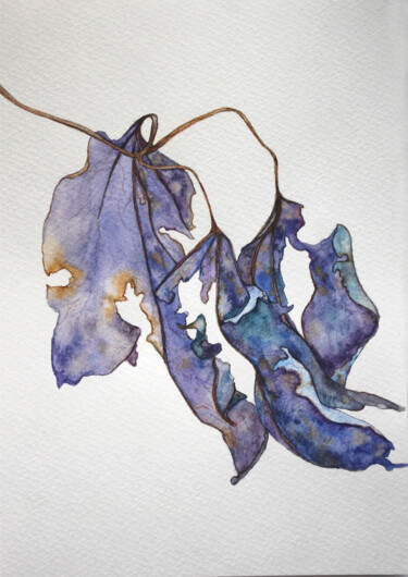 Peinture intitulée "листья" par Ksenia Tarasova, Œuvre d'art originale, Aquarelle