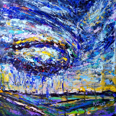 Peinture intitulée "Watching the thunde…" par Ksenia Tsyganyuk, Œuvre d'art originale, Acrylique