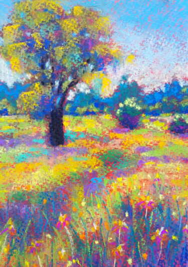 Peinture intitulée "Summer heat" par Ksenia Tsyganyuk, Œuvre d'art originale, Pastel