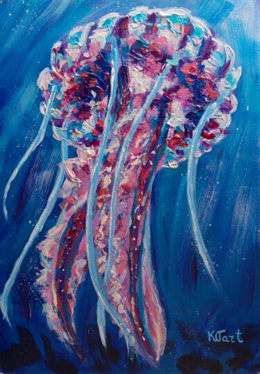 Pintura intitulada "Jellyfish" por Ksenia Tsyganyuk, Obras de arte originais, Acrílico