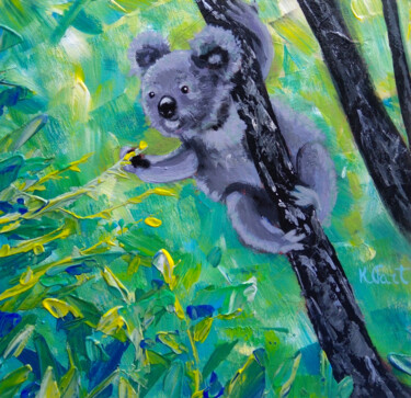 Painting titled "Little koala" by Ksenia Tsyganyuk, Original Artwork, Acrylic