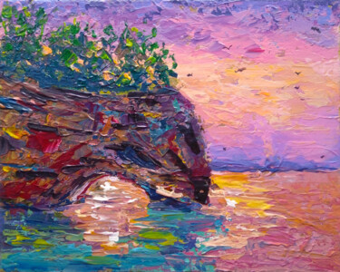 Painting titled "Pictured Rocks" by Ksenia Tsyganyuk, Original Artwork, Acrylic