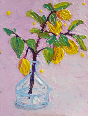 Pittura intitolato "Lemon tree" da Ksenia Tsyganyuk, Opera d'arte originale, Acrilico