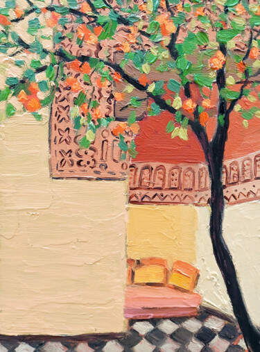 Peinture intitulée "In the shade of ora…" par Ksenia Tsyganyuk, Œuvre d'art originale, Huile