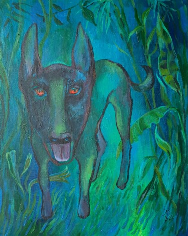 Peinture intitulée "Mes peurs apparaiss…" par Ksenia June, Œuvre d'art originale, Acrylique Monté sur Carton