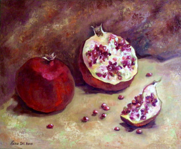 Delicious pomegranate. Oil painting. Painting titled "Delicious pomegrana…" by Ksenia Del Bono, Original Art, Oil