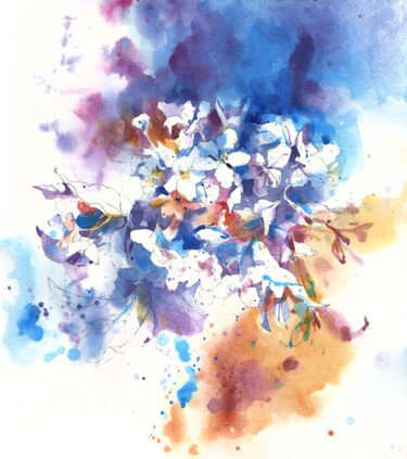 Painting titled ""Thousand Shades of…" by Ksenia Selianko, Original Artwork, Watercolor