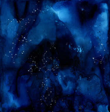 Pittura intitolato ""Depth of Space" ab…" da Ksenia Selianko, Opera d'arte originale, Acquarello