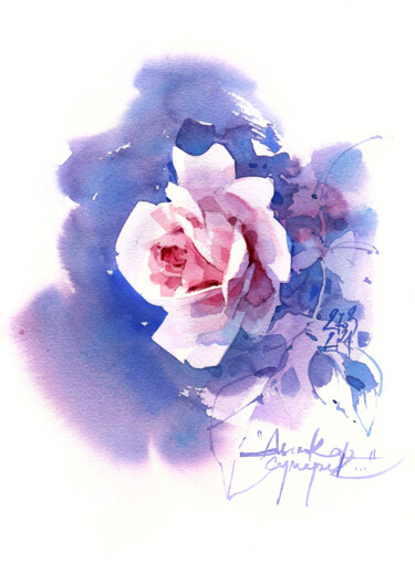 Painting titled ""Twilight mist" - o…" by Ksenia Selianko, Original Artwork, Watercolor