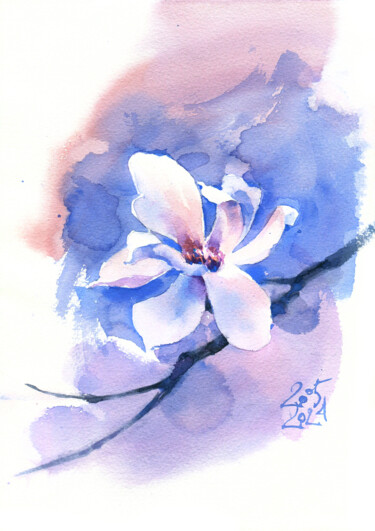 Schilderij getiteld ""Sunrise in magnoli…" door Ksenia Selianko, Origineel Kunstwerk, Aquarel
