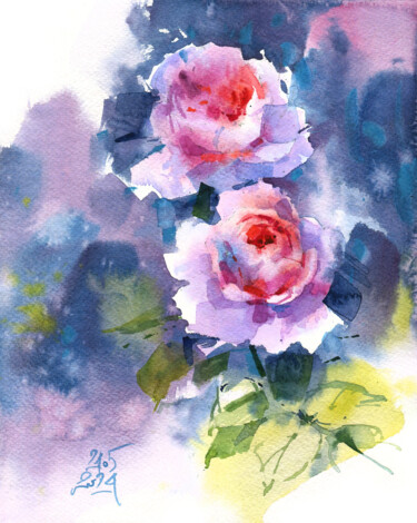 Painting titled ""Bright Melody of t…" by Ksenia Selianko, Original Artwork, Watercolor
