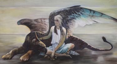 Pittura intitolato "CONTEMPLATION. MYTH…" da Ksenia Shilova, Opera d'arte originale, Olio