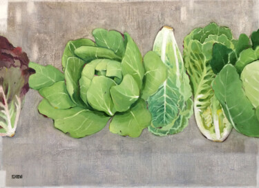 Pintura titulada "Salad" por Kseniia Berestova, Obra de arte original, Oleo Montado en Bastidor de camilla de madera