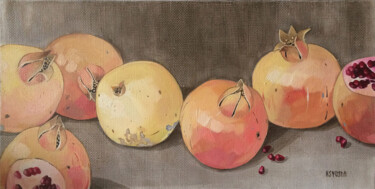 Картина под названием "Grenades" - Ксения Берестова, Подлинное произведение искусства, Масло Установлен на Деревянная рама д…