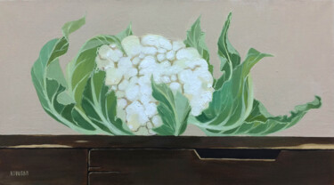 Картина под названием "Cauliflower" - Ксения Берестова, Подлинное произведение искусства, Масло Установлен на Деревянная рам…