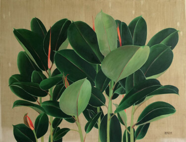 Картина под названием "Ficuses" - Ксения Берестова, Подлинное произведение искусства, Масло Установлен на Деревянная рама дл…