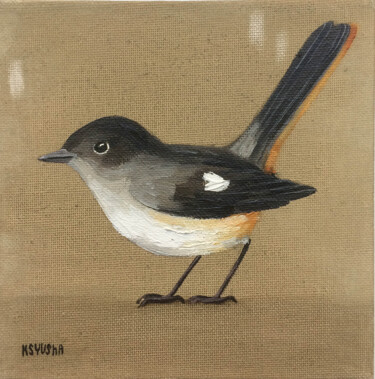 Peinture intitulée "Little bird 2" par Kseniia Berestova, Œuvre d'art originale, Huile Monté sur Carton