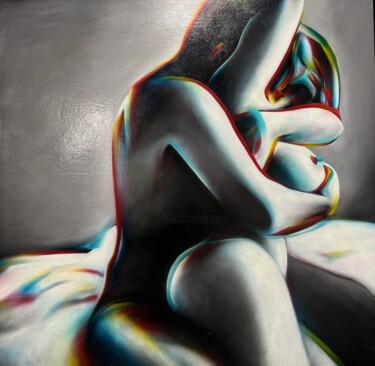 Rysunek zatytułowany „rainbow vibrations” autorstwa Kseniia Eliseeva, Oryginalna praca, Olej Zamontowany na Aluminium