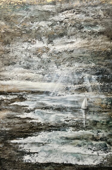 Картина под названием "sails of luck" - Kseniia Eliseeva, Подлинное произведение искусства, Акрил Установлен на Алюминий
