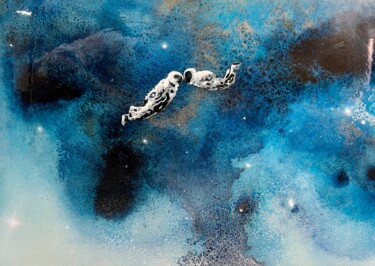 Pittura intitolato "our space" da Kseniia Eliseeva, Opera d'arte originale, Acrilico Montato su Alluminio