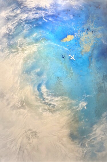 Malerei mit dem Titel "The sky above the s…" von Kseniia Eliseeva, Original-Kunstwerk, Acryl Auf Aluminium montiert