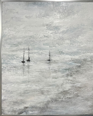 Pittura intitolato "Ships of Light" da Kseniia Eliseeva, Opera d'arte originale, Acrilico Montato su Alluminio