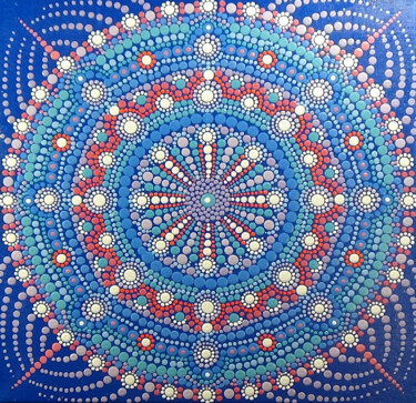 Pintura intitulada "Air Mandala" por Kseniia Makliuchenko, Obras de arte originais, Acrílico