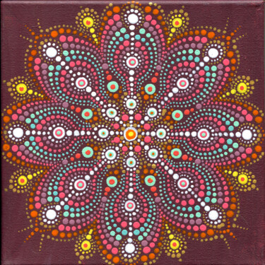 「Mandala shine」というタイトルの絵画 Kseniia Makliuchenkoによって, オリジナルのアートワーク, アクリル