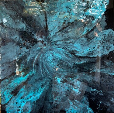 Картина под названием "Sea flower resin art" - Kseniia Turik, Подлинное произведение искусства, Акрил Установлен на Деревянн…